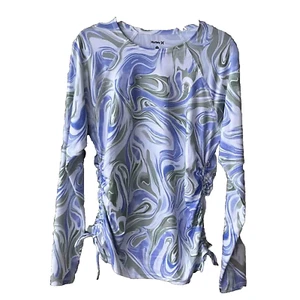 Hurley - Women's Blue Green White Marbled Performance Long Sleeve Tee M - Picture 1 of 7