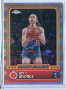 2024 Topps Chrome McDonald's AA Syla Swords McD's LOGO RIFRATTORE RC #11 - Foto 1 di 1
