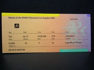 1984 Los Angeles Olympic Games Ticket Stub Volleyball - 31 JUL (D) - Picture 1 of 2