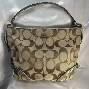 Coach 18903 Tote Chelsea Signature Canvas Leather Hobo Shoulder Bag Purse - Picture 1 of 17