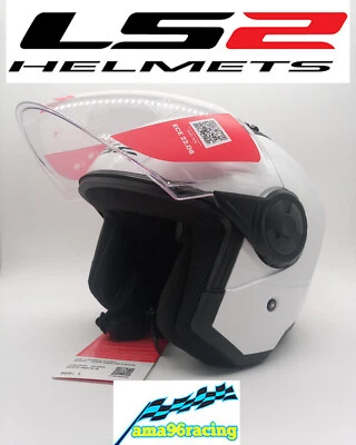 JET LS2 AIRFLOW II SOLID WHITE MOTO/SCOOTER OM ECE 22-06 VEDI DESCRIZIONE TAGLIE