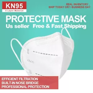 50 PCS KN95 Protective  5 Layers Face Mask Disposable Respirator BFE 95% PM2.5 - Picture 1 of 2