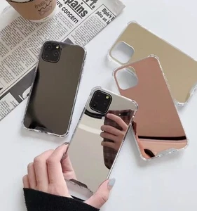 Funda protectora transparente con espejo de color para iPhone 15 Pro Max 14 13 12 11 Xs XR 7 8 + - Imagen 1 de 8
