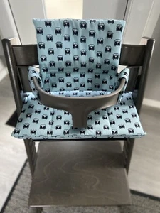 Sitzkissenset für Tripp Trapp Stühle Neu Handarbeit Sitzverkleinerer Bully Blau - Bild 1 von 2