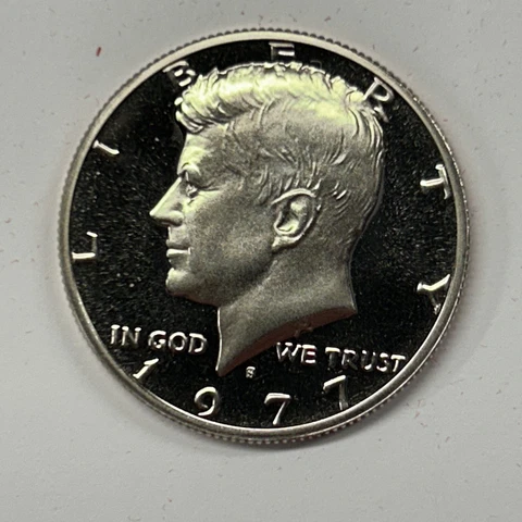 1977 S PROOF KENNEDY HALF DOLLAR FROM US PROOF SET WITH FREE SHIPPING Cover