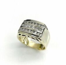 1.20 Carats t.w. Diamond Channel Set Mens Ring 14K 2 Tone Gold 17.6 Grams New