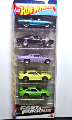 Hot Wheels - Fast & Furious 5-Pack - Porsche, Dodge, Nissan, Chevrolet - JBJ80 - Immagine 1 di 4