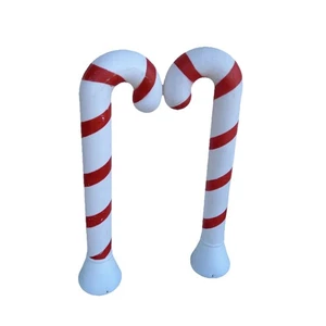 Set of 2 Vintage Union Products Lighted Candy Cane Christmas Blow Molds 40" Work - Picture 1 of 7