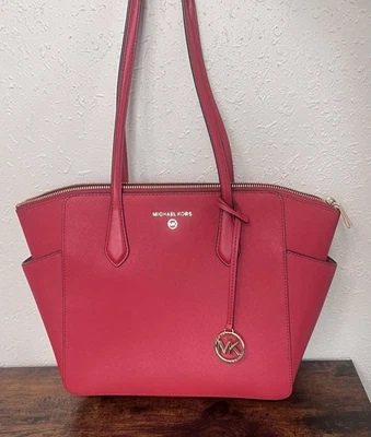 Michael Kors Marilyn Medium Saffiano Leather Woman Red Tote Bag - Image 1 of 4