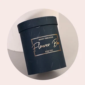 1pcs Round Flower Paper Boxes Lid Hug Bucket Packaging Box Gift Storage Box Le - Picture 1 of 17