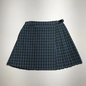 Wild Fable Skirt Size XS Mini Skater Pleated Faux-Wrap Buckle Design Olive Plaid - Picture 1 of 14