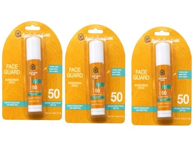 Paquete de 3 protectores faciales australianos dorados SPF50 0,5 OZ Foto 1 de 2