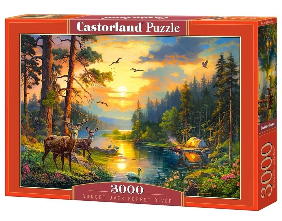 CASTORLAND Puzzle 3000 Sonnenuntergang über Forest River CASTOR