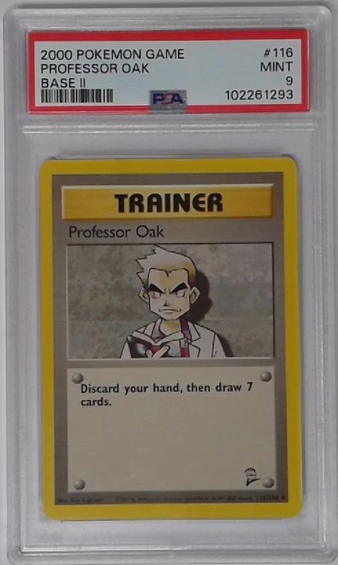 1x  V1616: 2000: Professor Oak: 116/130: Base Set 2: PSA: 9: MINT: 102261293 Gra - Image 1 of 1