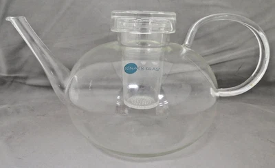 Jenaer Glas Clear Glass Teapot With Infuser Strainer Modern Kettle Tea - Image 1 of 4