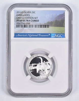 2014-S Silver PF69 ANT Everglades Quarter Limited Edition NGC - Image 1 of 4