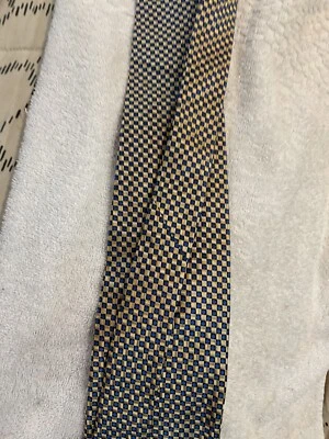 Corbata de seda Nordstrom vintage dorada y azul para hombre. Foto 1 de 3