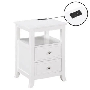 Convenience Concepts End N' Side Table 24"Hx15.75"W Particle Board Drawer White - Picture 1 of 7