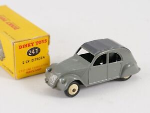 Dinky Toys F n° 24T Citroën 2CV modèle à 1 feu en boite 1/43