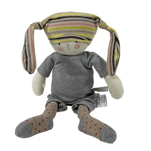Moulin Roty Nin Nin Rabbit Les Petits Dodos Bunny Socks Hat Gray 14" Plush Lovey - Picture 1 of 12