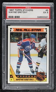 1987-88 Topps Stickers Wayne Gretzky #5 PSA 5 HOF