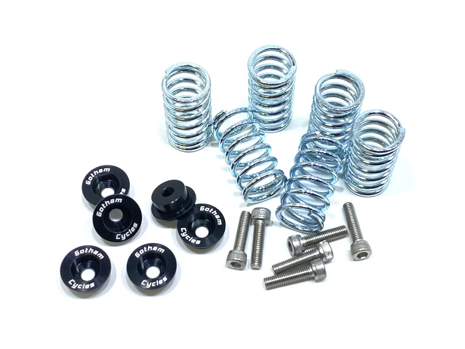 Juego de tapas de cuello de aluminio con resorte de acero inoxidable placas de embrague seco Ducati negras Foto 1 de 1