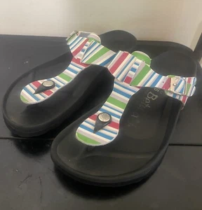 Rarität Birkenstock Betula Pantolette W 38 / 7-8 Streifen Sandale Schuh Sommer Zehentrenner - Bild 1 von 11