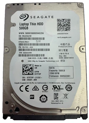 ST500LM021 Seagate 500GB 7200RPM Laptop Dünn SATA HDD 1KJ152-034 - Bild 1 von 2