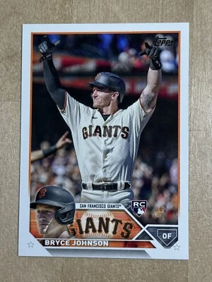 2023 San Francisco Giants ROOKIE Bryce Johnson Topps Series 2 ROOKIE CARD #571 - Image 1 of 2