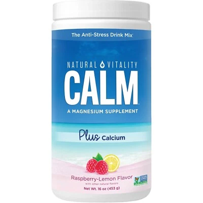 Natural Vitality Calm Anti-Stress Drink Mix, Magnésio Mais Cálcio 16 Oz.. - Imagem 1 de 4
