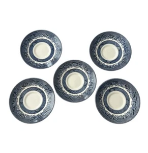 Juego de 5 platillos taza sauce azul Churchill hechos en Inglaterra como nuevos - Imagen 1 de 4