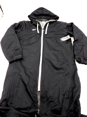 Speedo команды парка Куртка Пальто плавания - BK/GY - взрослый XS - флисовая подкладка - новый с Ярлыками - Изображение 1 из 4