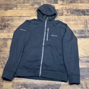 Marmot Full Zip Hoodie Jacket Softshell Lightweight Black Small Gorp - Picture 1 of 7