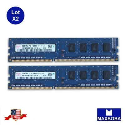 Hynix Memory 10600U 4GB (2x 2GB) Desktop PC RAM DDR3 1RX8 HMT325U6CFR8C-H9 - Image 1 of 4