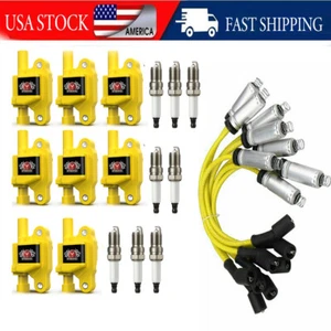 8 PACK Ignition Coil + 41-110 Spark Plug + 9748UU Wire For Chevy GMC 5.3L UF413 - Afbeelding 1 van 12