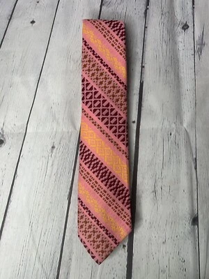 Corbata vintage años 70 SEARS The Men’s Store corbata rosa estampada 3" X 55" Foto 1 de 4