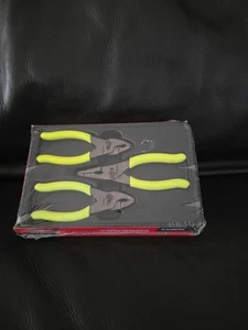 Snap On Tools USA PL344BCFHV 3 Pc Hi-Viz Soft Grip Slip Joint Pliers Set - Picture 1 of 13