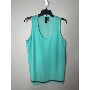 Fun and Flirt Green Sheer Tank Large - Picture 1 of 4