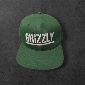 GRIZZLY Embroidered Green Snapback Hat Cap Casual Outdoors Fashion - Picture 1 of 3