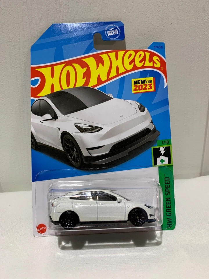 HOT WHEELS 2023 TESLA MODEL Y HW GREEN SPEED  NEW WHITE 37/250 - Image 1 of 1