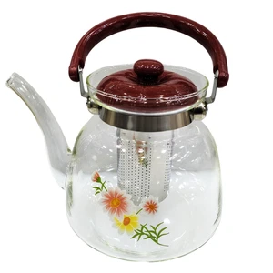1400ml Glass Teapot Kettle With Handle Tea Coffee Kettle With Infuser Stovetop - Picture 1 of 6