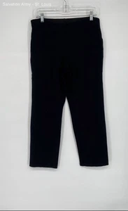 JM Collection Womens Black Pull-On Elastic Waist Cropped Pants Size Large - Picture 1 of 6