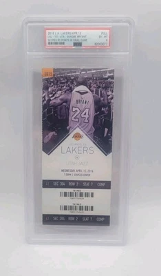 Boleto completo Kobe Bryant Final Game 2016 Lakers Jazz puntajes Kobe 60 talones PSA 6 Foto 1 de 4