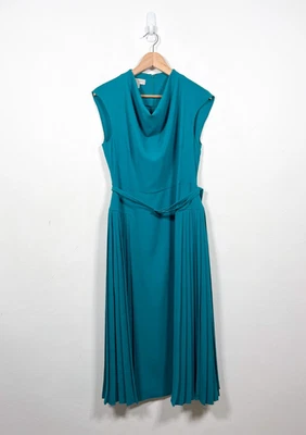 Hobbs Dress UK 12 Lagoon Green Midi Sierra Wedding Guest Formal Pleated Evening - Image 1 of 4