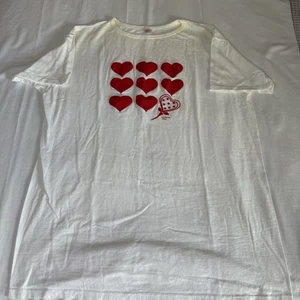 Camiseta de Colección Años 80 Gran Tamaño Corazón Hugger EE. UU. Blanca Talla OSFA Puntada Única - Imagen 1 de 11