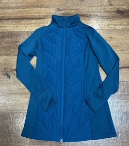 Chaqueta acolchada/fleece Tek Gear M para mujer manga larga agujeros para el pulgar verde azulado oscuro - Imagen 1 de 19
