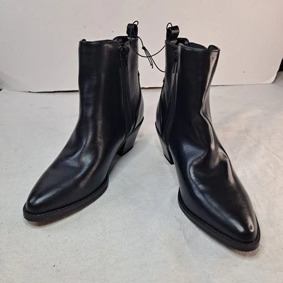 Unisa Unzydn-R  Ankle Booties Women's 7M Side Zipper Black Faux Leather - Image 1 of 4