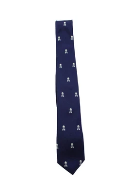 Crewcuts Boys Silk Graphic Print Classic Necktie Navy Blue White O/S - Image 1 of 4