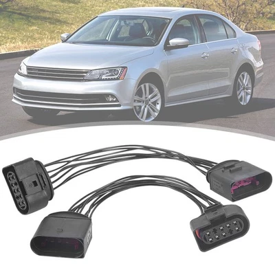 2Pcs 14 to 10 Pin Xenon HID Headlight Connector Adapter Plug For 2015 VW Jetta - Image 1 of 4