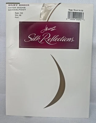 Pantimedias de Colección Hanes Silk Reflections Sedosas Transparentes Hasta el Muslo Talla AB Perla 720! Foto 1 de 2
